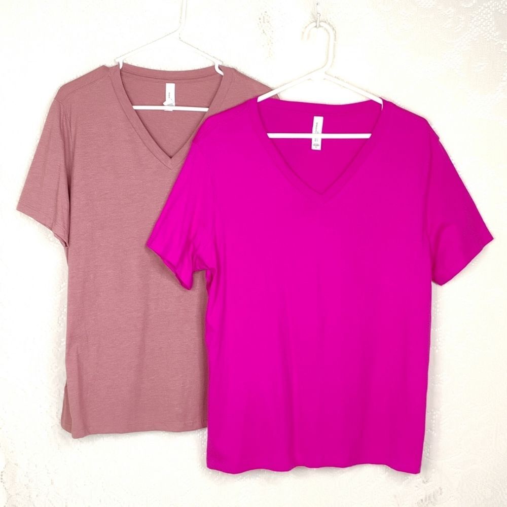 Bella Canvas T-shirts Size XL Pink and Dust Rose Lot of Two NWOT